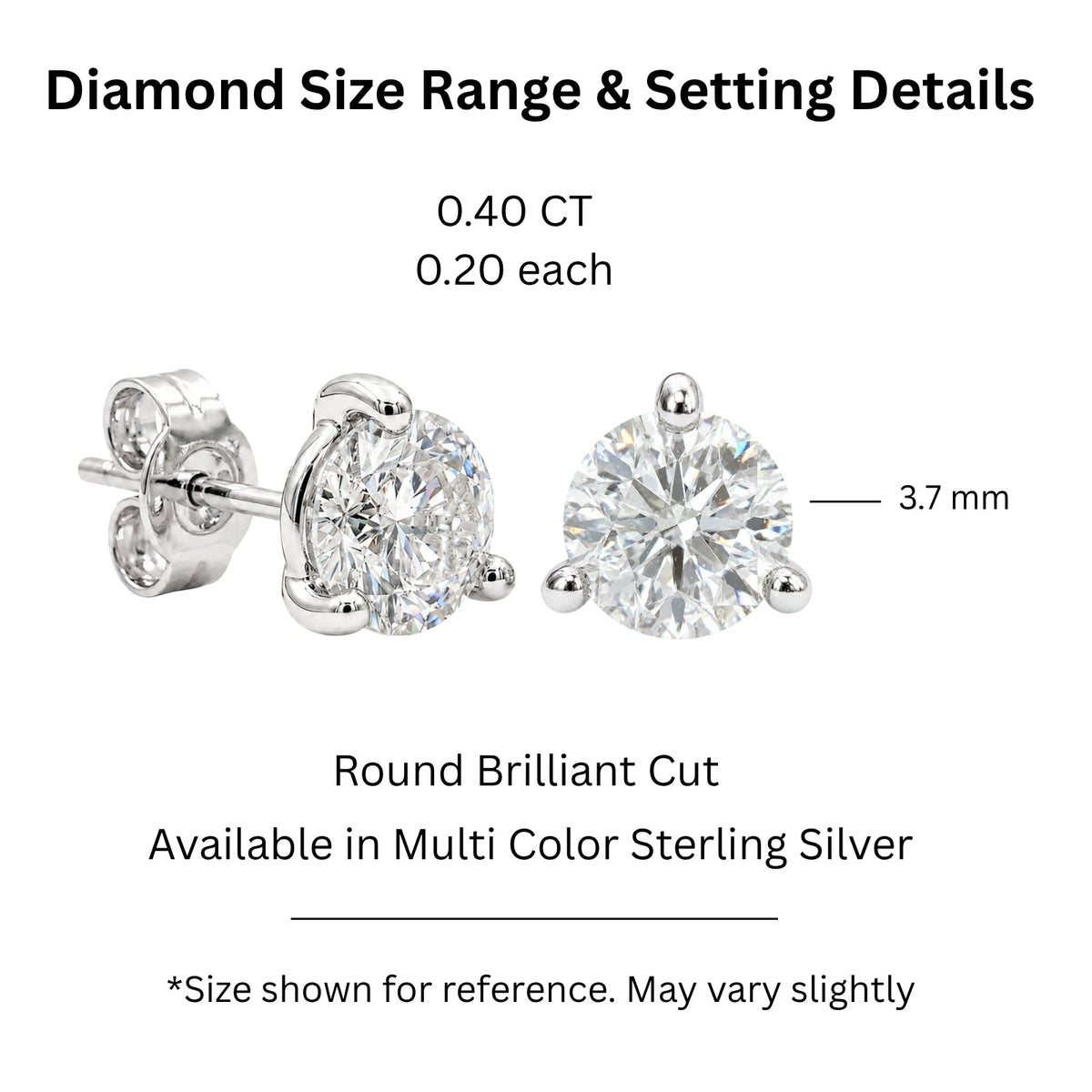 3/8 ct. T.W. Lab-Grown Diamond Round Stud Earrings in Sterling Silver & 14K Gold over Silver