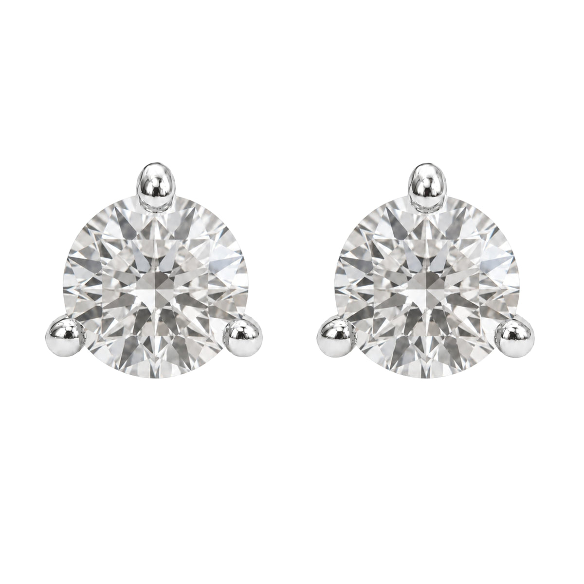 1/2 ct. T.W. Lab-Grown Diamond Round Stud Earrings in Sterling Silver & 14K Gold over Silver