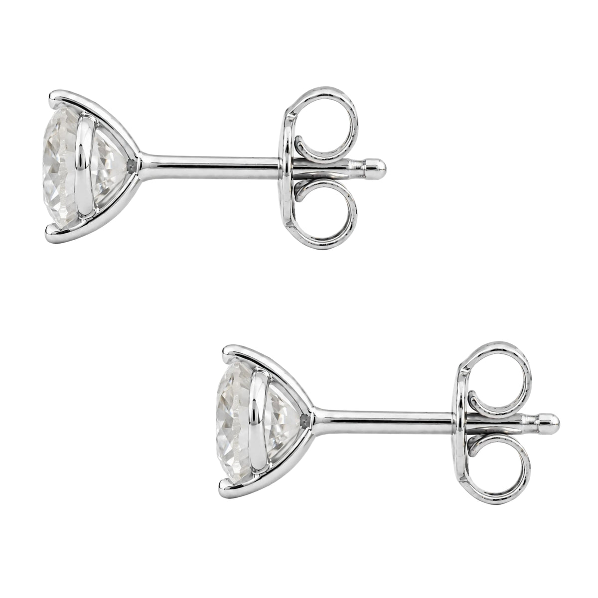 1/2 ct. T.W. Lab-Grown Diamond Round Stud Earrings in Sterling Silver & 14K Gold over Silver