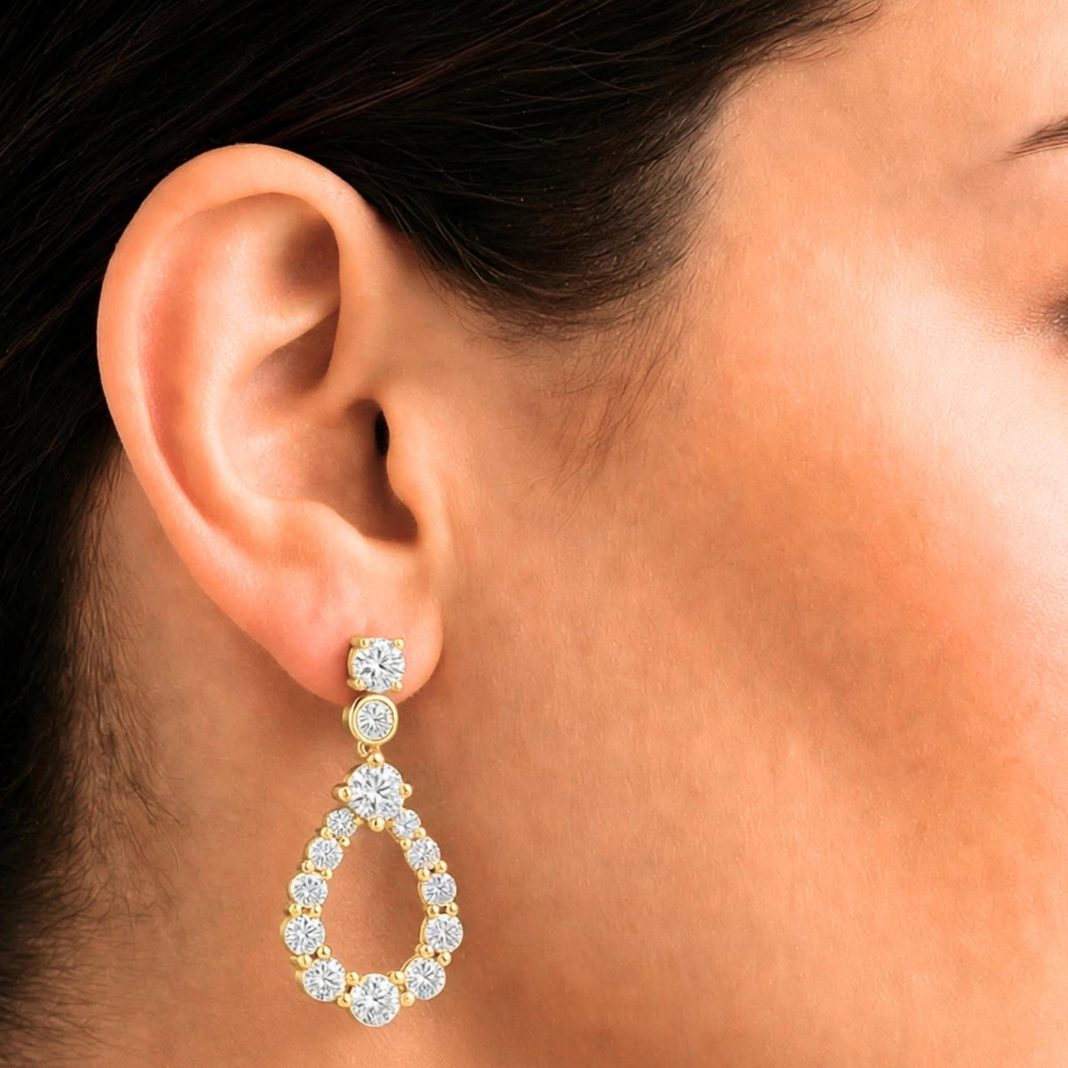 2 ct. T.W. Lab-Grown Diamond Round Drop Earrings in Sterling Silver or 14K Gold over Silver