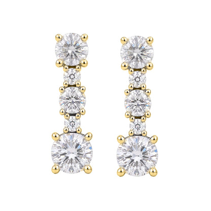 2 ct. T.W. Lab-Grown Diamond Round Drop Earrings in Sterling Silver or 14K Gold over Silver