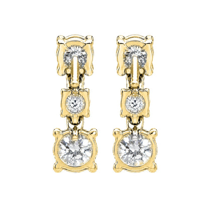 2 ct. T.W. Lab-Grown Diamond Round Drop Earrings in Sterling Silver or 14K Gold over Silver