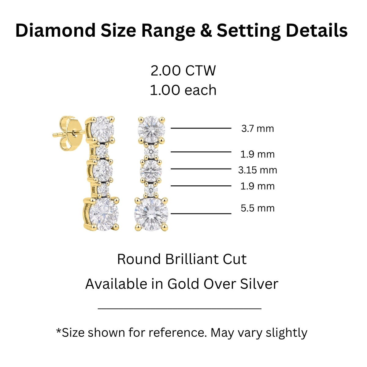 2 ct. T.W. Lab-Grown Diamond Round Drop Earrings in Sterling Silver or 14K Gold over Silver