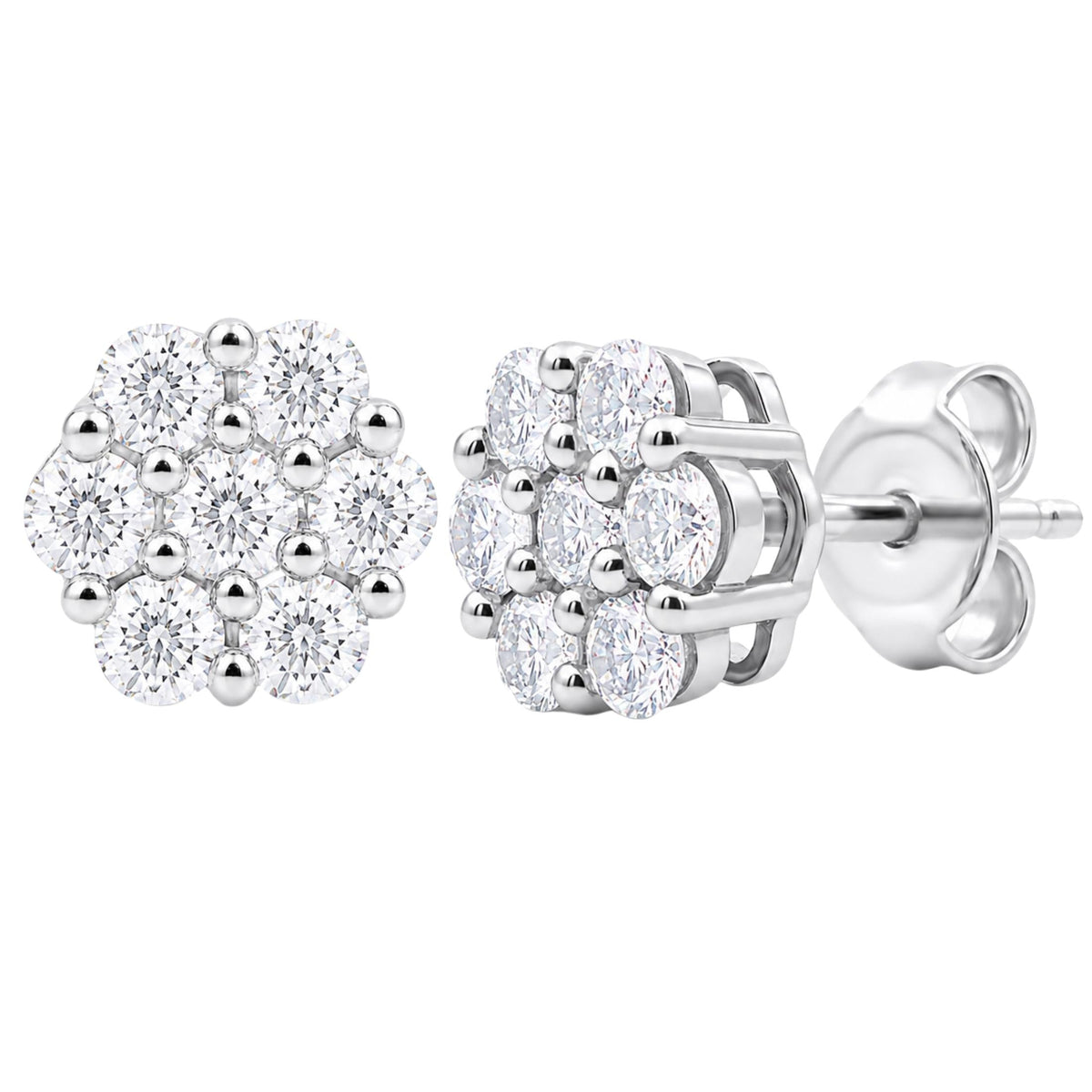 1 ct. T.W. Lab-Grown Diamond Round Stud Earrings in Sterling Silver or 14K Gold over Silver