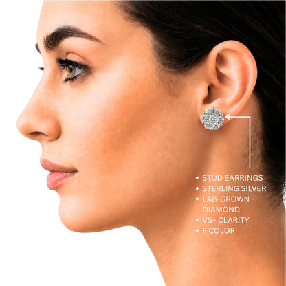 1 ct. T.W. Lab-Grown Diamond Round Stud Earrings in Sterling Silver or 14K Gold over Silver