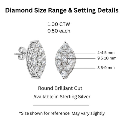 1 ct. T.W. Lab-Grown Diamond Round Stud Earrings in Sterling Silver or 14K Gold over Silver