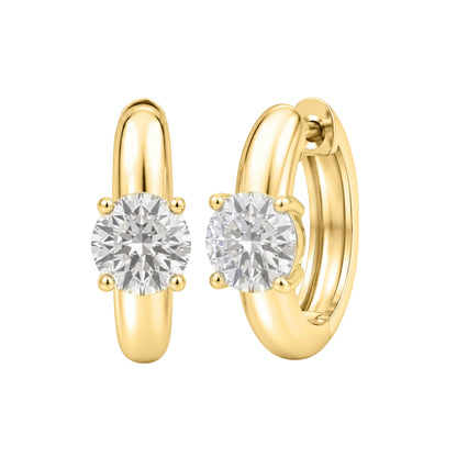 Lab-Grown Diamond Round Hoop Earrings in 14K White Gold or 14K Yellow Gold