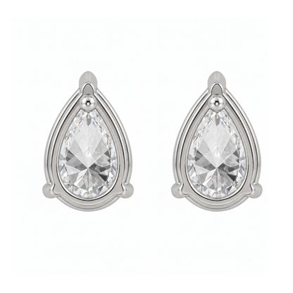 Lab-Grown Diamond Pear Solitaire Stud Earrings in 14K White Gold or 14K Yellow Gold