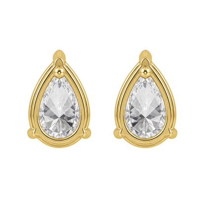 Lab-Grown Diamond Pear Solitaire Stud Earrings in 14K White Gold or 14K Yellow Gold