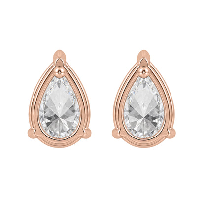 Lab-Grown Diamond Pear Solitaire Stud Earrings in 14K White Gold or 14K Yellow Gold