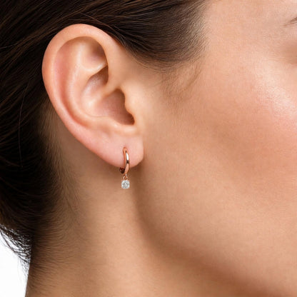 Lab-Grown Diamond Cushion Hoop Earrings in 14K White Gold or 14K Yellow Gold