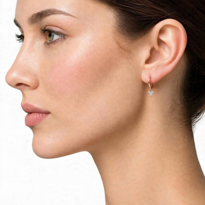Lab-Grown Diamond Solitaire Hoop Earrings in 14K White Gold or 14K Yellow Gold