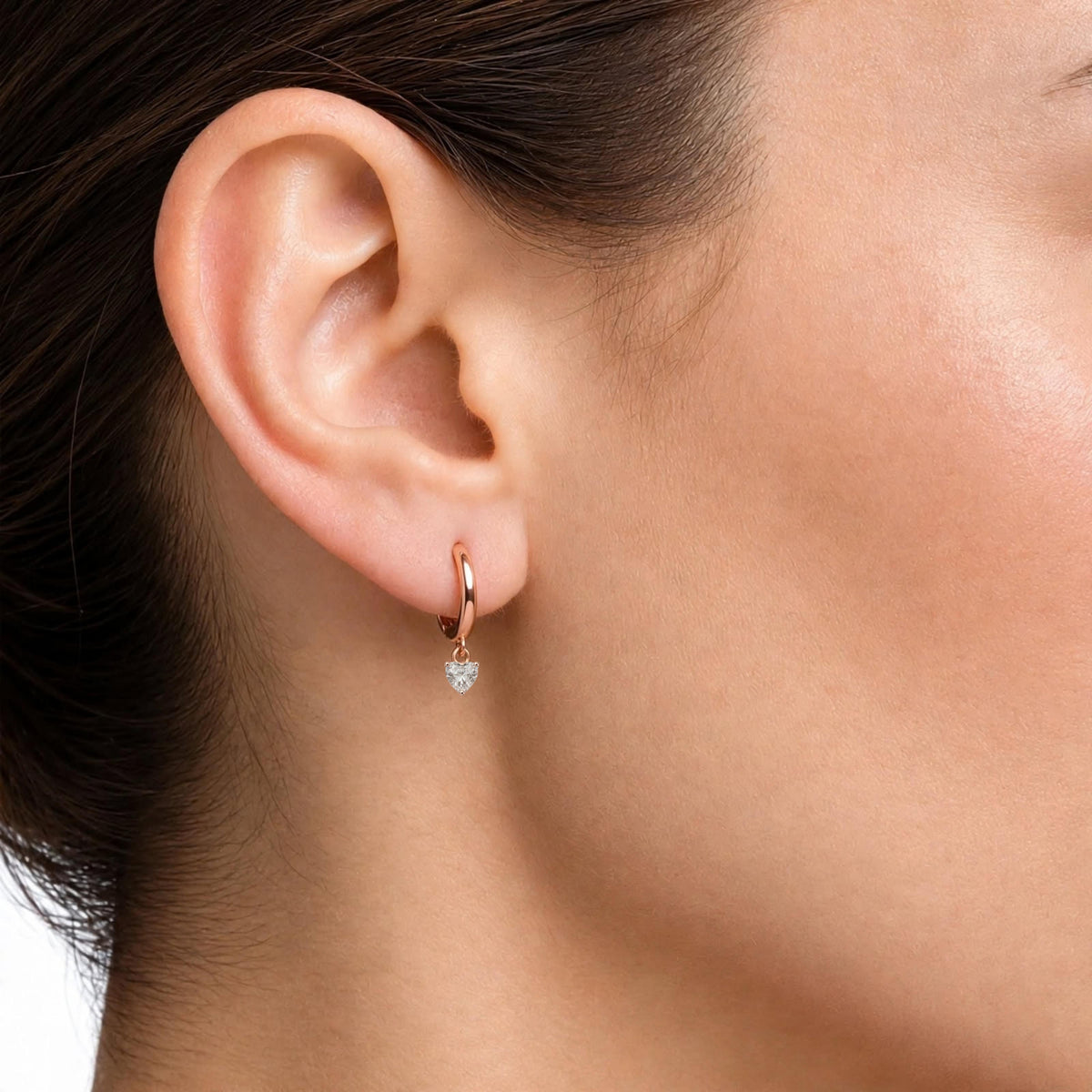 Lab-Grown Diamond Solitaire Hoop Earrings in 14K White Gold or 14K Yellow Gold