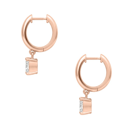 Lab-Grown Diamond Princess Hoop Earrings in 14K White Gold or 14K Yellow Gold