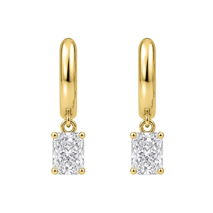 Lab-Grown Diamond Radiant Hoop Earrings in 14K White Gold or 14K Yellow Gold