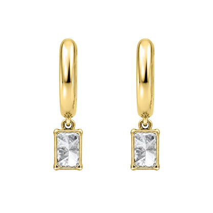 Lab-Grown Diamond Radiant Hoop Earrings in 14K White Gold or 14K Yellow Gold
