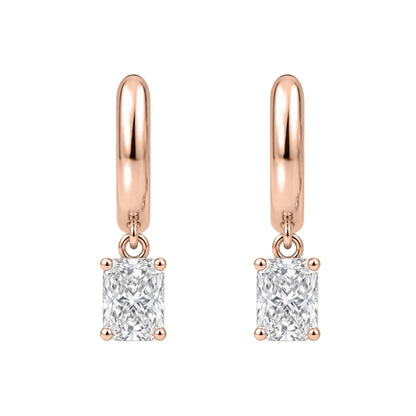 Lab-Grown Diamond Radiant Hoop Earrings in 14K White Gold or 14K Yellow Gold