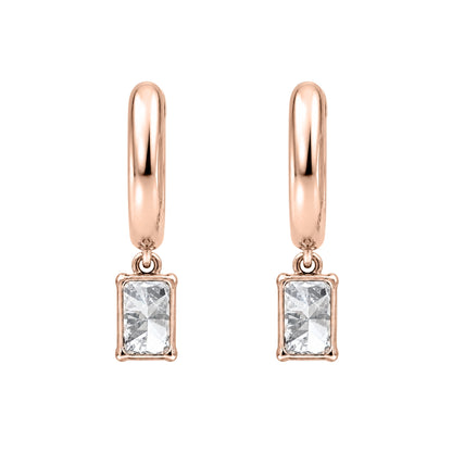 Lab-Grown Diamond Radiant Hoop Earrings in 14K White Gold or 14K Yellow Gold