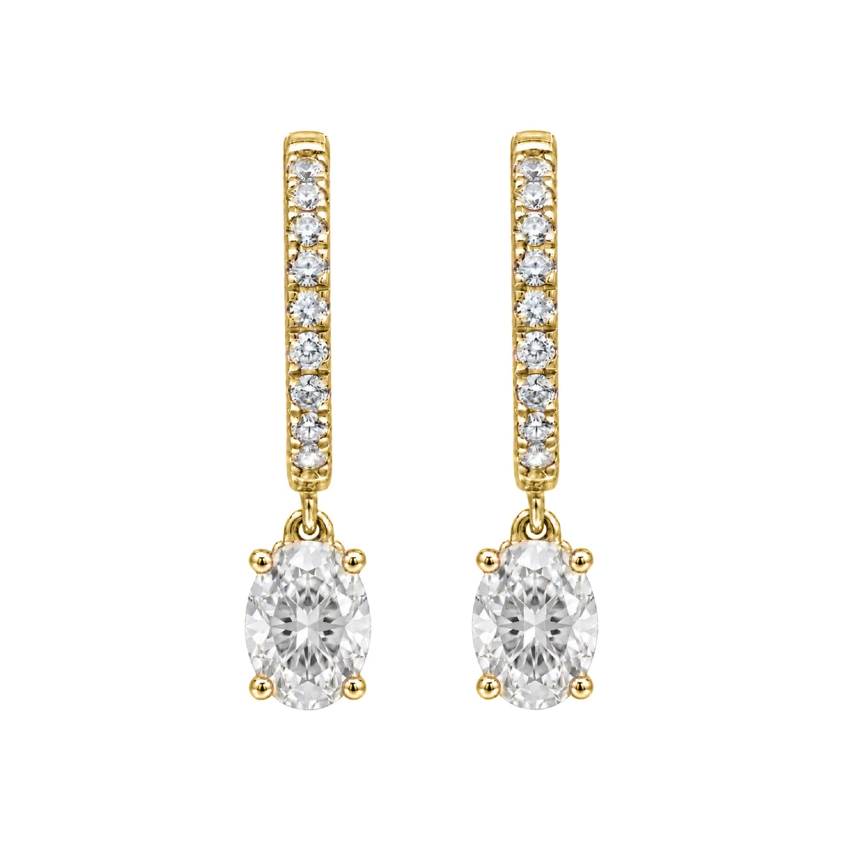 Lab-Grown Diamond Hoop Earrings in 14K White Gold or 14K Yellow Gold