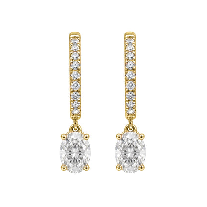 Lab-Grown Diamond Hoop Earrings in 14K White Gold or 14K Yellow Gold