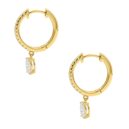 Lab-Grown Diamond Hoop Earrings in 14K White Gold or 14K Yellow Gold