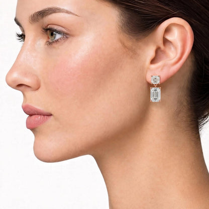 Lab-Grown Diamond Emerald-Cut & Asscher Stud Earrings in 14K White Gold or 14K Yellow Gold