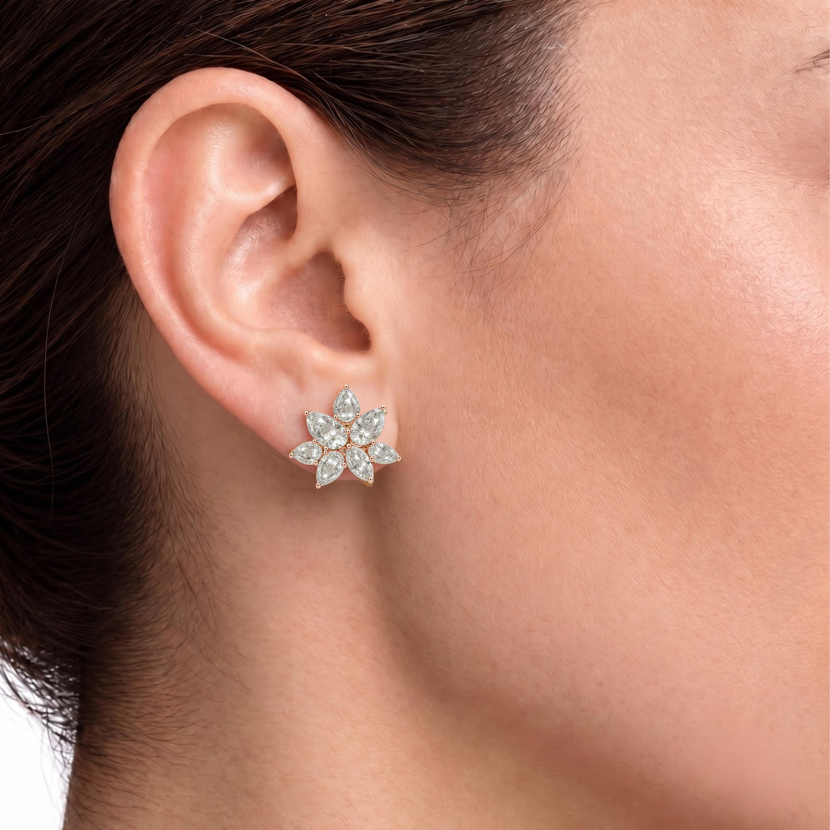 3 ct. T.W. Lab-Grown Diamond Pear-Marquise Stud Earrings in 14K White Gold or 14K Yellow Gold