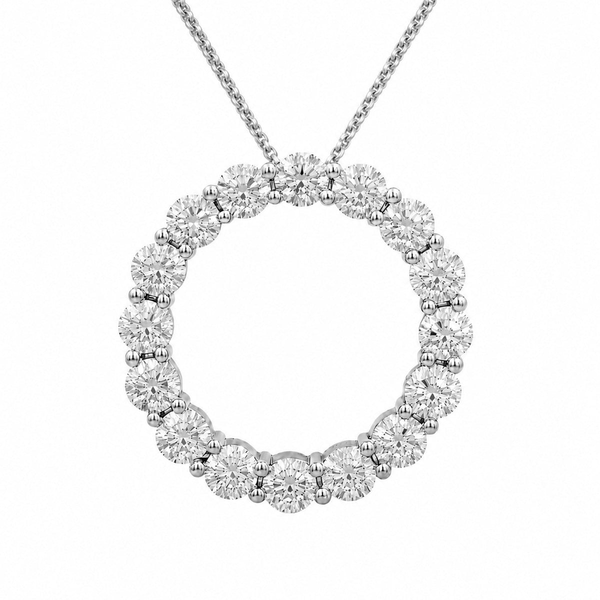 3 ct. T.W. Lab-Grown Diamond Round Pendant Necklace in Sterling Silver or 14K Gold over Silver