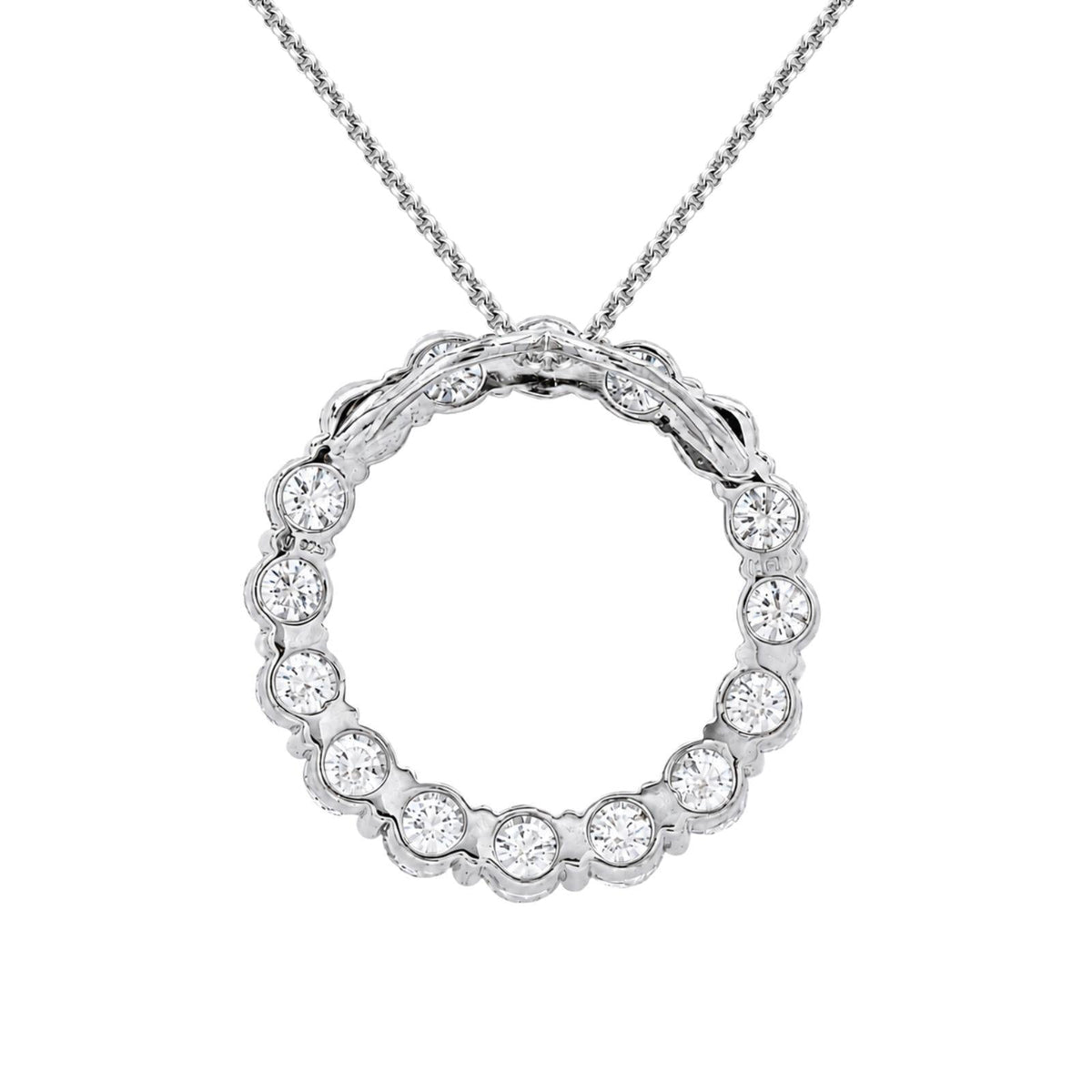 3 ct. T.W. Lab-Grown Diamond Round Pendant Necklace in Sterling Silver or 14K Gold over Silver