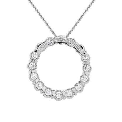 3 ct. T.W. Lab-Grown Diamond Round Pendant Necklace in Sterling Silver or 14K Gold over Silver
