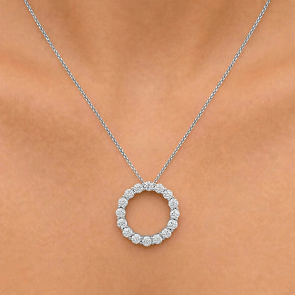 3 ct. T.W. Lab-Grown Diamond Round Pendant Necklace in Sterling Silver or 14K Gold over Silver