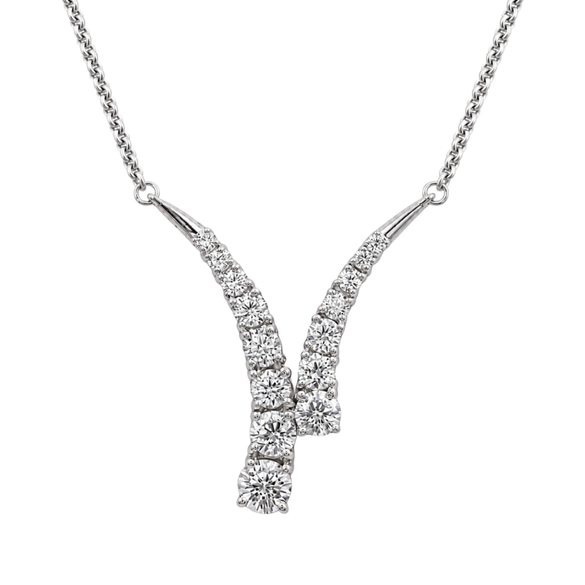 3 ct. T.W. Lab-Grown Diamond Round Y Necklace in Sterling Silver or 14K Gold over Silver