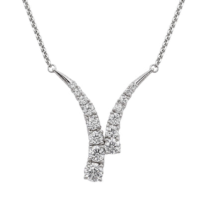 3 ct. T.W. Lab-Grown Diamond Round Y Necklace in Sterling Silver or 14K Gold over Silver