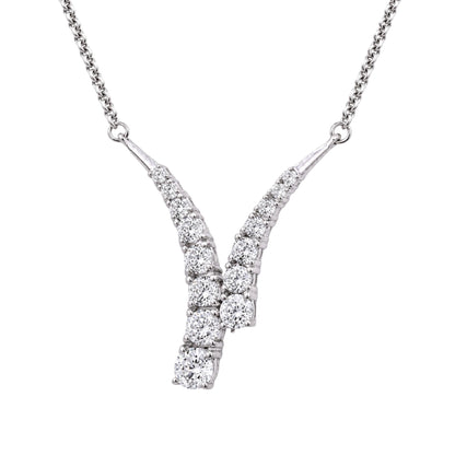 3 ct. T.W. Lab-Grown Diamond Round Y Necklace in Sterling Silver or 14K Gold over Silver