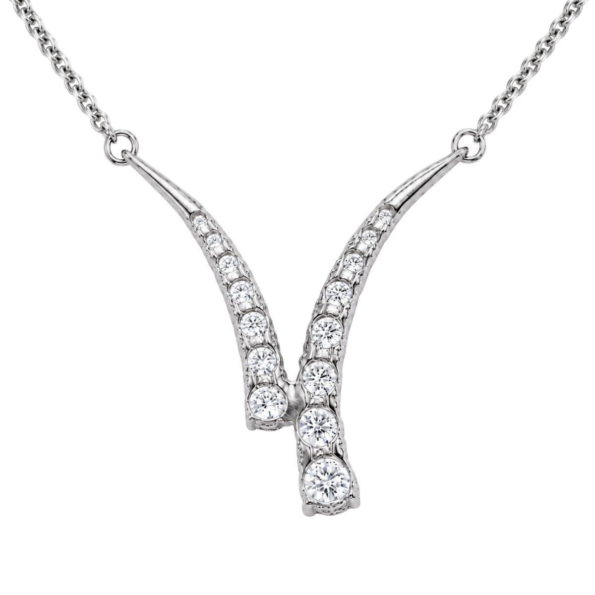 3 ct. T.W. Lab-Grown Diamond Round Y Necklace in Sterling Silver or 14K Gold over Silver