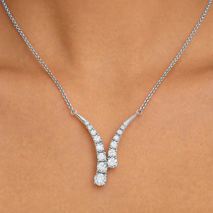 3 ct. T.W. Lab-Grown Diamond Round Y Necklace in Sterling Silver or 14K Gold over Silver