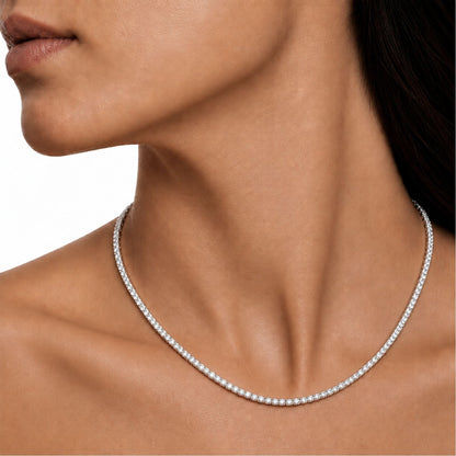 10 ct. T.W. Lab-Grown Diamond Round Tennis Necklace in Sterling Silver or 14K Gold over Silver