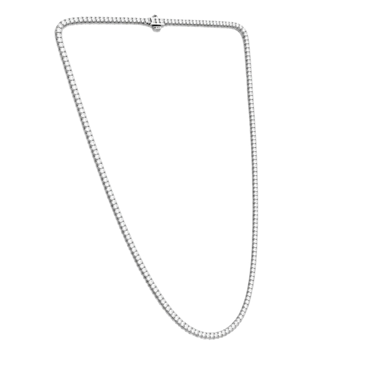 Lab-Grown Diamond Round Tennis Necklace in 14K White Gold or 14K Yellow Gold