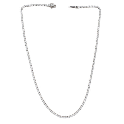 Lab-Grown Diamond Round Tennis Necklace in 14K White Gold or 14K Yellow Gold