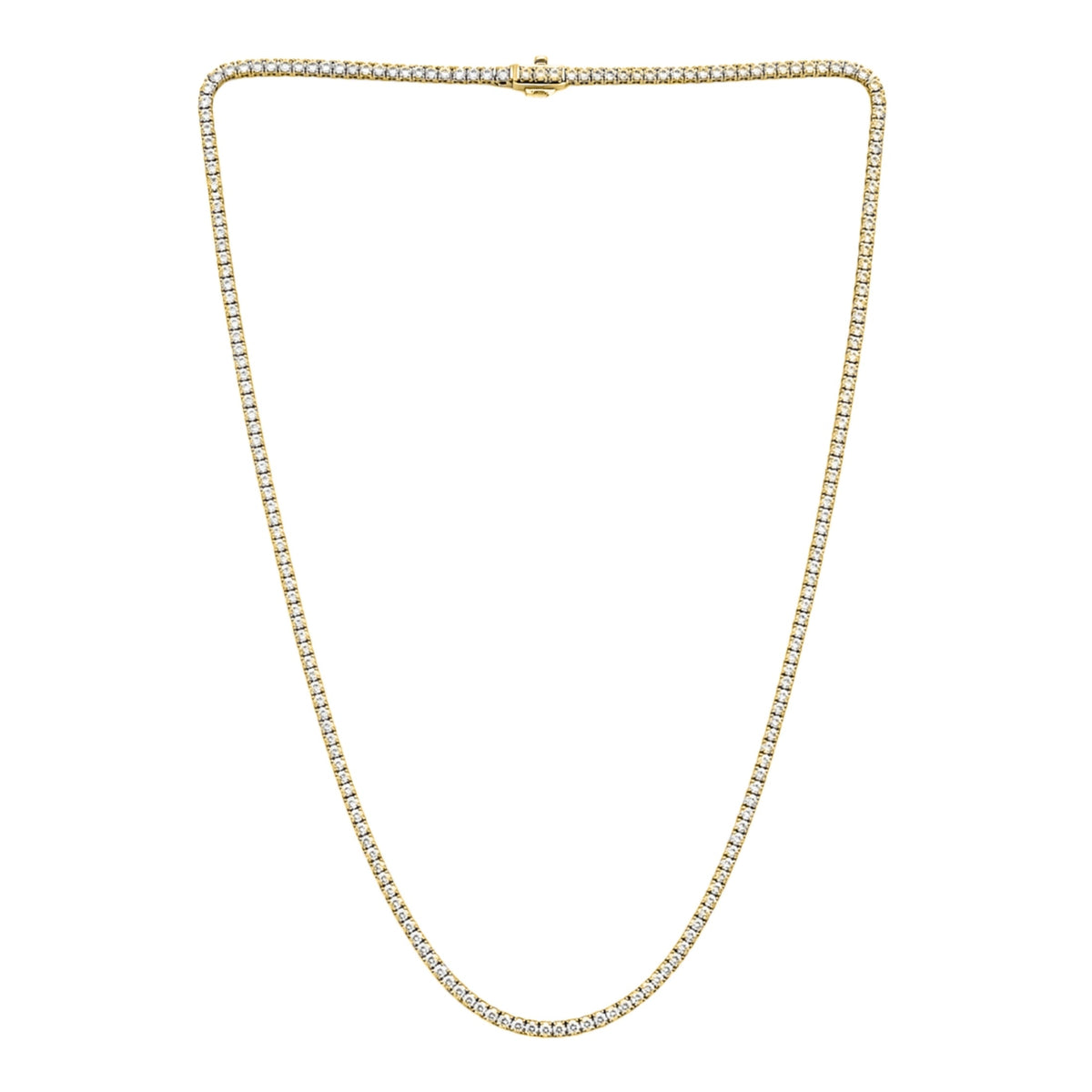 Lab-Grown Diamond Round Tennis Necklace in 14K White Gold or 14K Yellow Gold