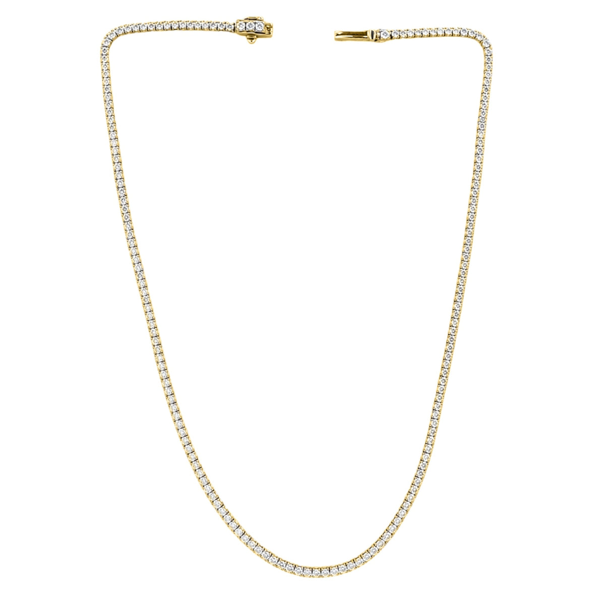 Lab-Grown Diamond Round Tennis Necklace in 14K White Gold or 14K Yellow Gold