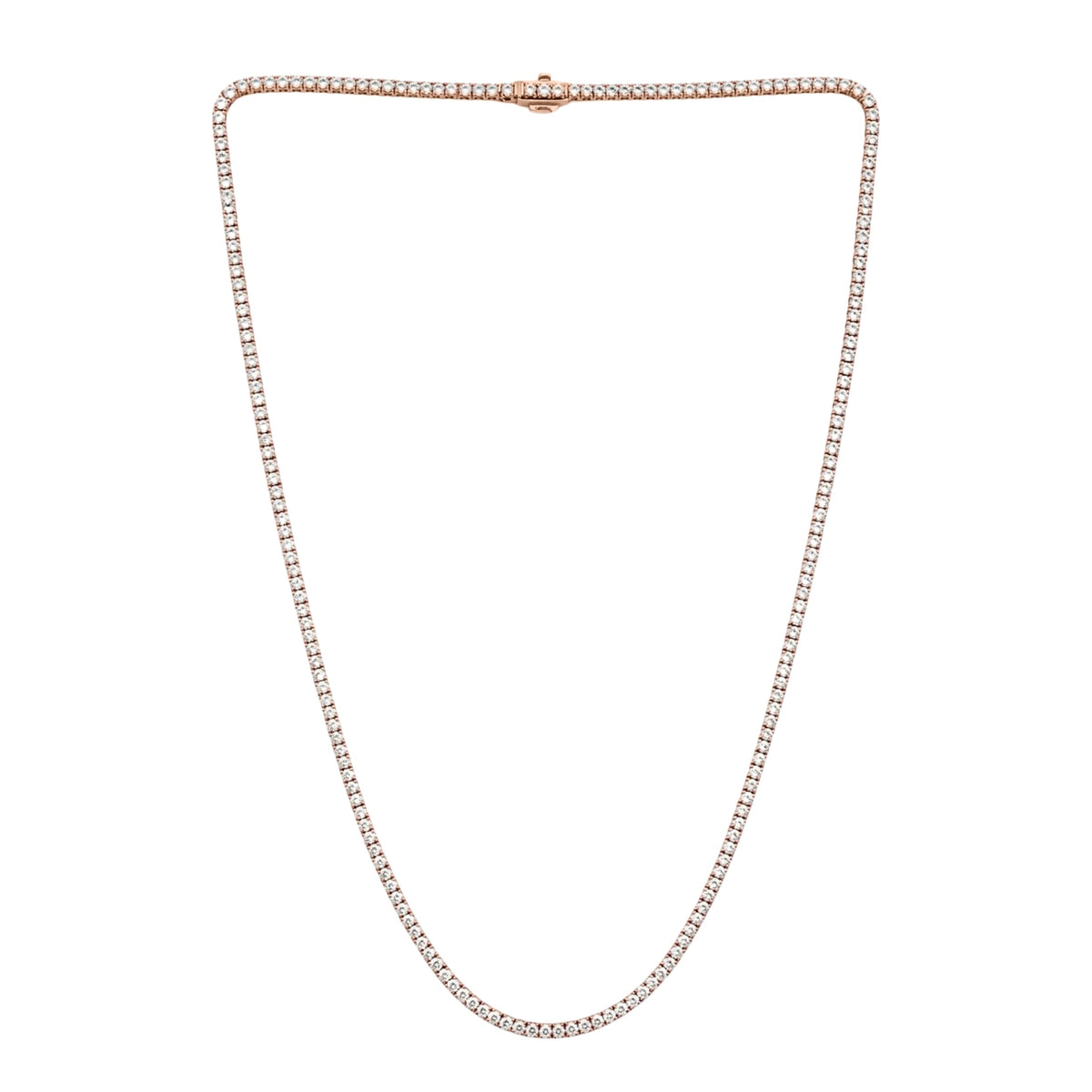 Lab-Grown Diamond Round Tennis Necklace in 14K White Gold or 14K Yellow Gold