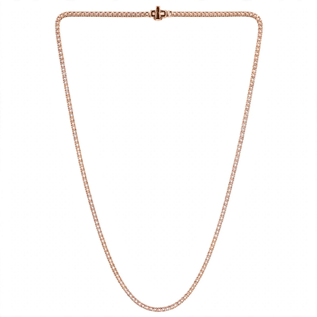 Lab-Grown Diamond Round Tennis Necklace in 14K White Gold or 14K Yellow Gold