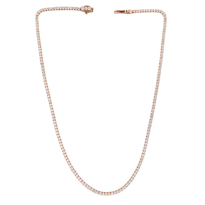 Lab-Grown Diamond Round Tennis Necklace in 14K White Gold or 14K Yellow Gold