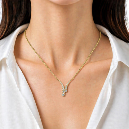 3 ct. T.W. Lab-Grown Diamond Round Y Necklace in Sterling Silver or 14K Gold over Silver