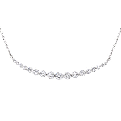 2 ct. T.W. Lab-Grown Diamond Round Smile Necklace in Sterling Silver or 14K Gold over Silver