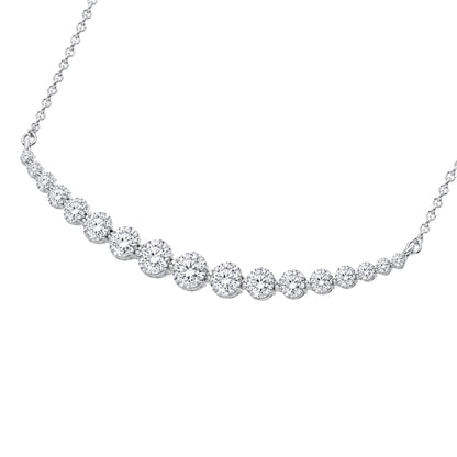 2 ct. T.W. Lab-Grown Diamond Round Smile Necklace in Sterling Silver or 14K Gold over Silver