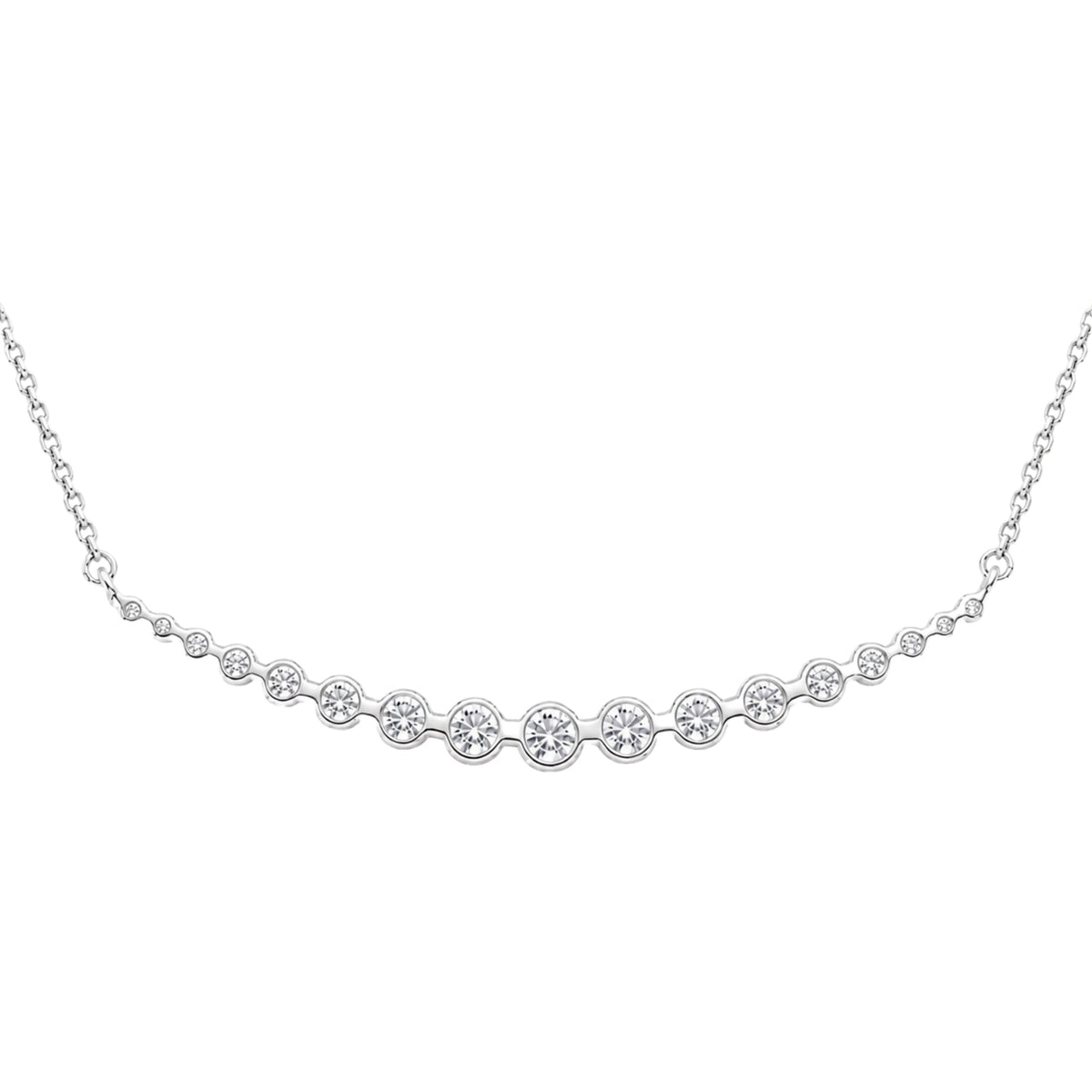 2 ct. T.W. Lab-Grown Diamond Round Smile Necklace in Sterling Silver or 14K Gold over Silver