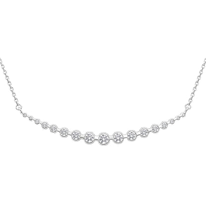 2 ct. T.W. Lab-Grown Diamond Round Smile Necklace in Sterling Silver or 14K Gold over Silver