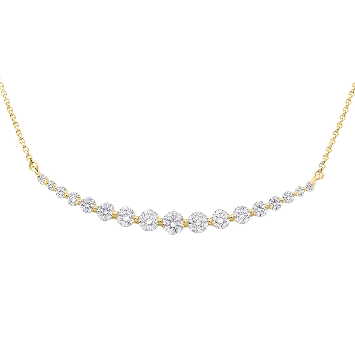 2 ct. T.W. Lab-Grown Diamond Round Smile Necklace in Sterling Silver or 14K Gold over Silver